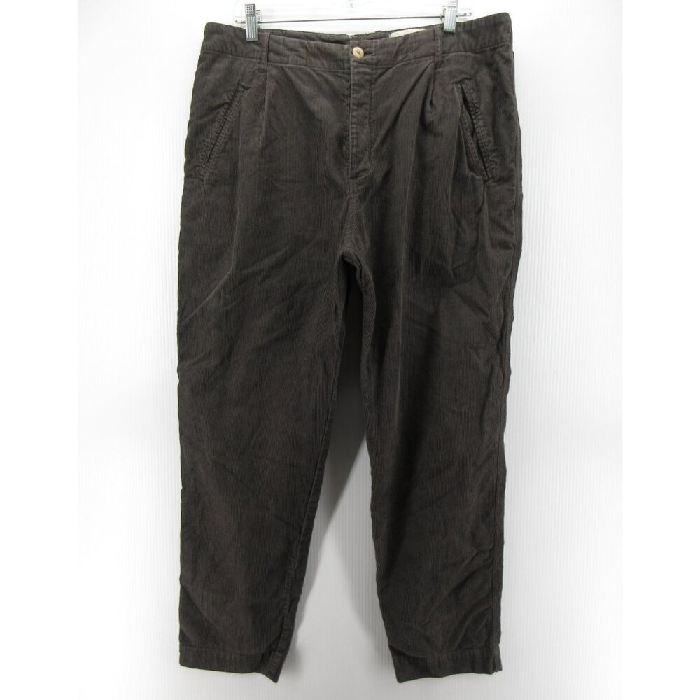 Folk Pants 5 Corduroy Chino Button Fly Pleated Trousers Cotton 36X29